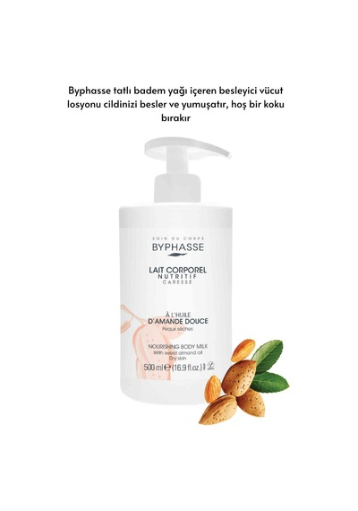 Tatlı Badem Yağlı Besleyici Vücut Sütü Pratik Pompalı Ambalaj 500ml