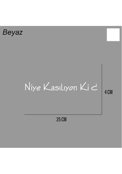 Niye Kasılıyon Ki Sticker Arka Cam Söz Sticker Etiket 25cm