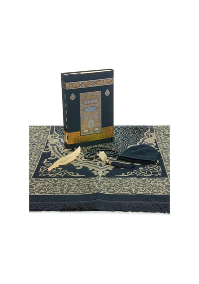 Çeyizlik Seccade Seti Dini Kutulu Damat Bohçasına Uygun Kabeli Kuranı Kerim Seti