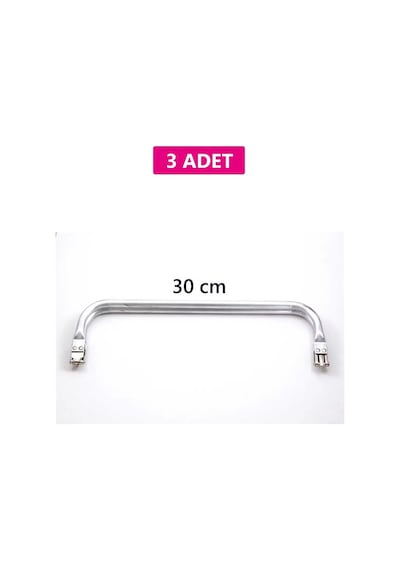 2K Gizli Metal Çanta Bursu 3 Adet - 30 Cm - Metal Çanta Aparatı Çanta Aksesuarı Açık Ahşap