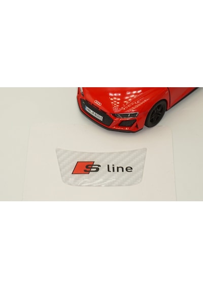 Audi S Line Logo Beyaz Karbon Desen Damla Epoksi Direksiyon Logo