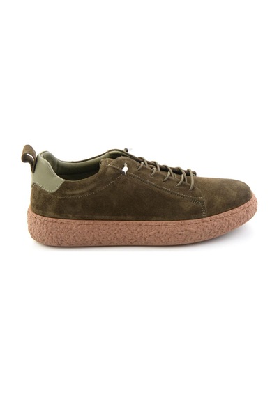 Bambi Haki Süet Hakiki Deri Kadın Sneaker K01822268402
