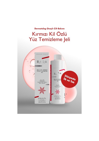 Baga Yağlı,Sivilce Eğilimli Ciltler İçin Kırmızı Kil Özlü Derinlemesine Temizleyici Yüz Yıkama Jeli