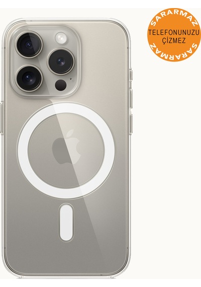 Apple Uyumlu iPhone 15 Pro Max Animasyonlu Sararmaz Magsafe Kılıf Şeffaf