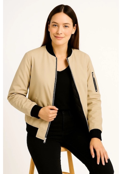 Bomber Mont Ceket - Bej - Bej
