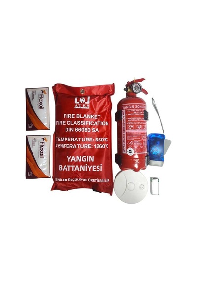 Ev Tipi Yangın Seti 3 Lü Yangın Seti Araç İçin 5 Kg Güvenlik Ekipmanı Yangın Tüpü