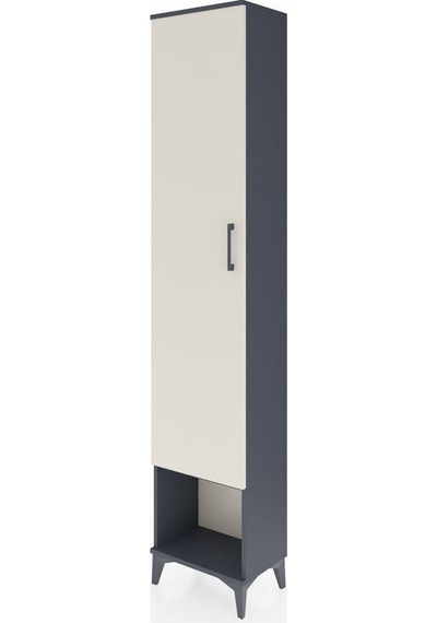 Arges Dolap 2 Raflı Tek Kapaklı Tek Askılı 44x30x221 Antrasit-aytaşı Antrasit