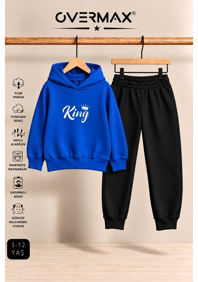 Overmax King Baskılı Çocuk Kapüşonlu Sweatshirt-eşofman Takımı 3-12 Yaş Saks Mavi - Siyah - 921700280 Saks Mavi - Siyah Overmax King Baskılı Çocuk Kapüşonlu Sweatshirt-eşofman Takımı 3-12 Yaş Saks Mavi - Siyah - 921700280 Saks Mavi - Siyah