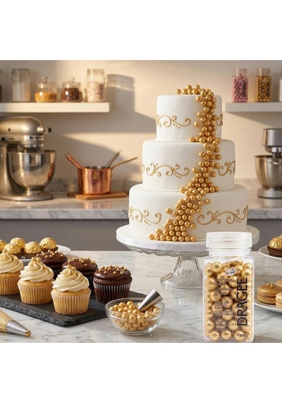 Altın Gold Draje Süsleme Şekeri 100 Gr No:5 Pasta Ve Tatlı Dekor İncisi