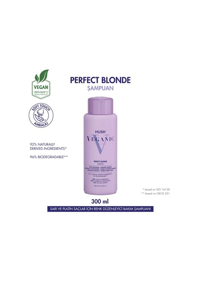 Hush Veganic Perfect Blonde Sarı Ve Platin Saçlar İçin Şampuan 30