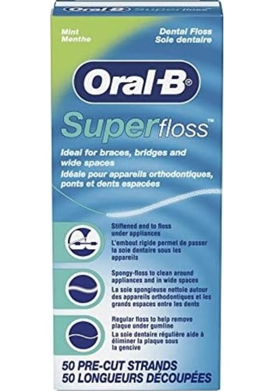 Oral-b Super Floss Önceden Kesilmiş Teller Diş İpi, Nane, 50 Adet