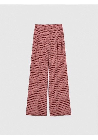 Sisley Viskoz Desenli Palazzo Pantolon Kadın Siyah Pantolon - 323a4utslf03t