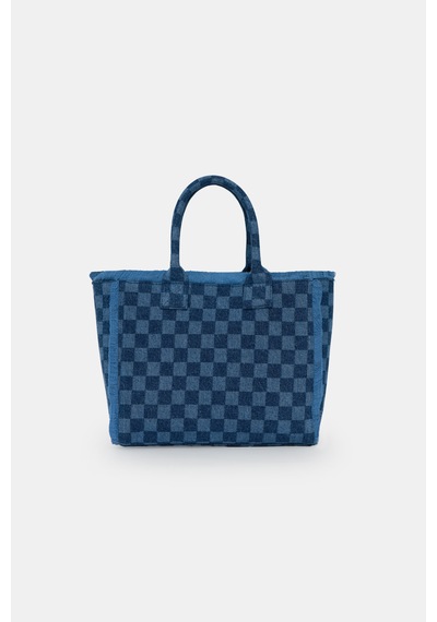 İcone Bag Icone Yıkamalı Denim Püskül Detaylı Şık Günlük & Plaj Çantası, Püsküllü Omuz Çantası Kot Lacivert