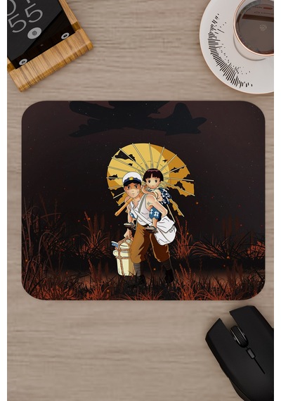 Ateşböceklerinin Mezarı Anime V5 - 22x18 Gaming Kauçuk Kaymaz Taban Mouse Pad Fare Altlığı