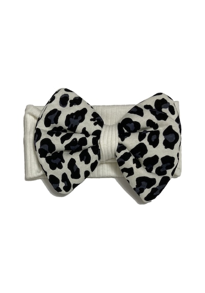 Leoparlı Kız Bebek Bandana Beyaz