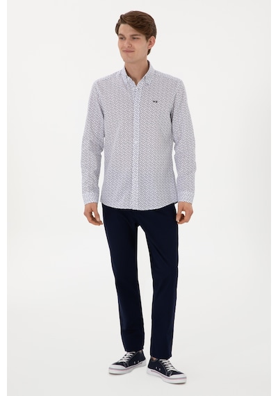 U.s. Polo Assn. Erkek Lacivert Gömlek Desenli 50300459-vr033 Lacivert