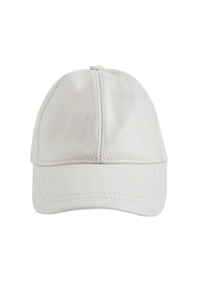 Unisex %100 Deri Arkadan Ayarlanabilir Baseball Kep Şapka Beyaz