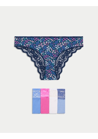 Marks & Spencer 5'li Dantel Detaylı Brazilian Külot Seti T61005184B Pembe
