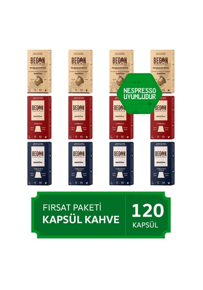 Begon Kahve Nord Kivu Nespresso Uyumlu Alüminyum Kapsül Kahve Seti 12 x 10'lu