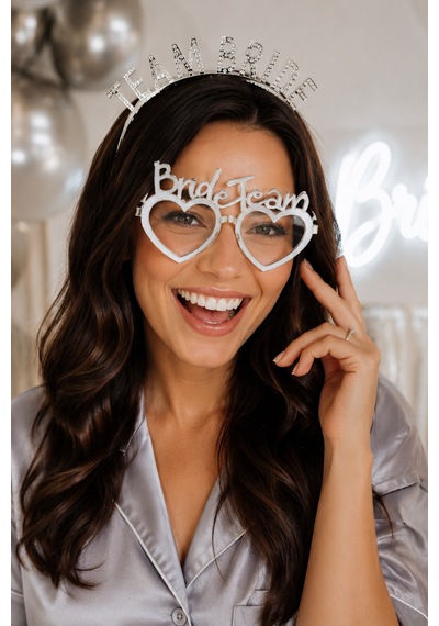 Bride Team Bride Bekarlığa Veda Taç Gözlük Seti Gri Gümüş Gelin Bekarlığa Veda Aksesuarı Diğer