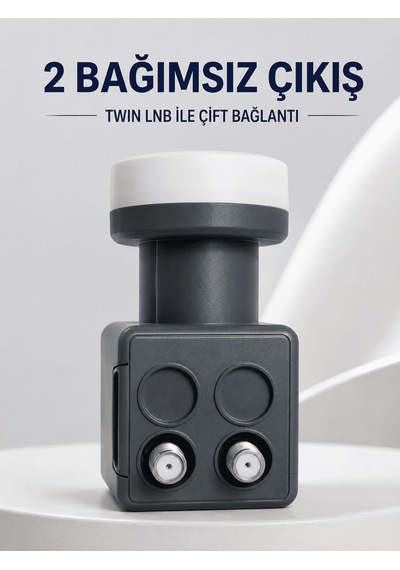 Çift Çıkışlı Twin Lnb 4k Ultra Hd Uyumlu Ku Band Uydu Anten Başlı