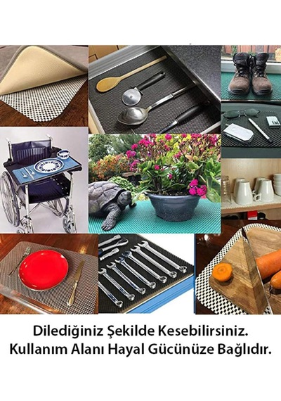 Çok Amaçlı Halı Altı, Mutak, Çekmece Ve Raf İçin Kesilebilir Kaydırmaz 38 92cm Plastik 30 X 97 Mavi Diğer