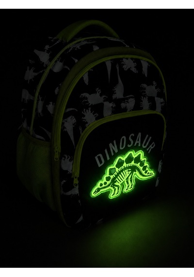 Denokids Erkek Çocuk Okul Çantası Dinozor Desenli Gece Parlar Su Geçirmez 3 Bölmeli