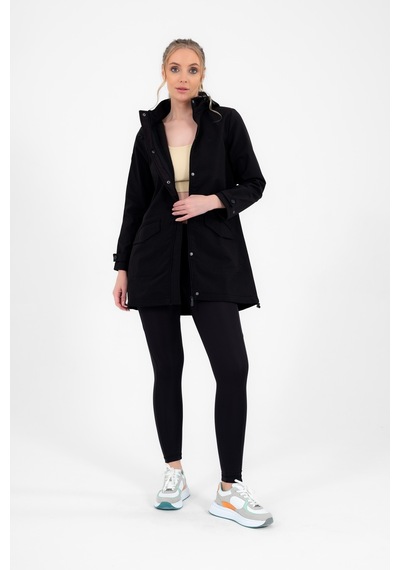 Escetic Siyah Çıkarılabilir Kapüşonlu 2 Cepli Su Ve Rüzgar Geçirmez Kadın Softshell Mont 6331-3512-siyah Siyah