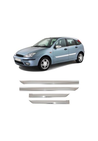 Ford Focus Mk1 Uyumlu 1998-2005 Krom Yan Kapı Çıtası 4 Parça Paslanmaz Çelik