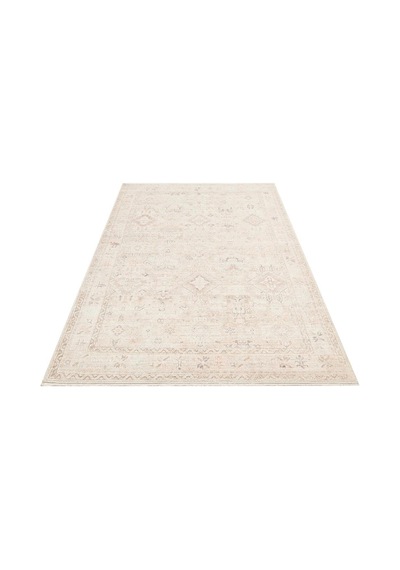 Eko Halı Grace Grc 03 Beige Vintage Halı Pastel Klasik Desenli Saçaklı Salon Halısı Bej