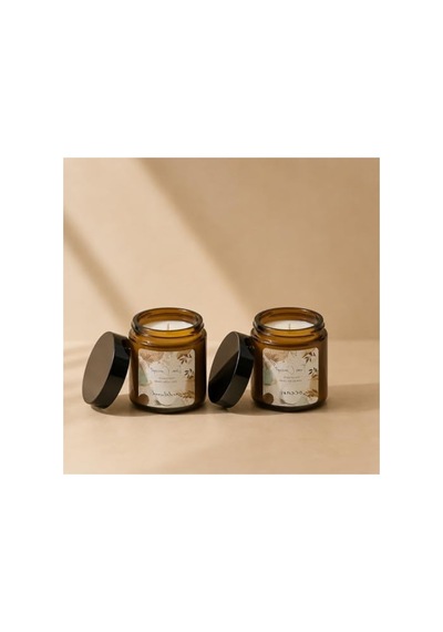 Kokulu Soya Mum Seti, Amber Kavanozda Sandalağacı Ve Okyanus Aromalı 2.8 L