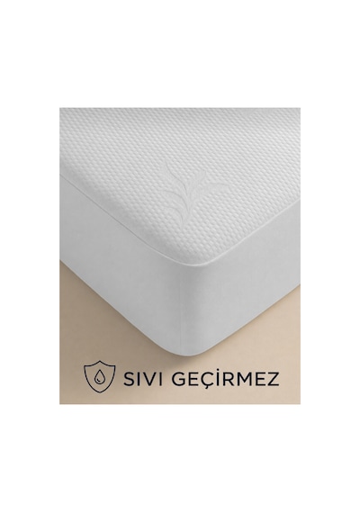 Sıvı Geçirmez Yatak Alezi Su Geçirmez Fitted Lastikli Yatak Koruyucu Ped Beyaz
