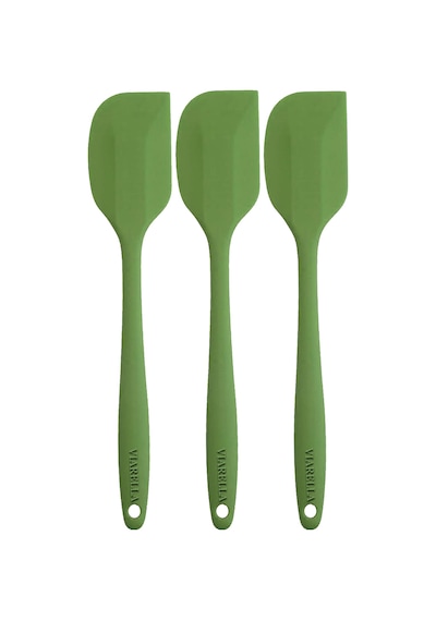 3lü Yeşil Silikon Spatula Seti Isıya Dayanıklı Yanmaz Yapışmaz
