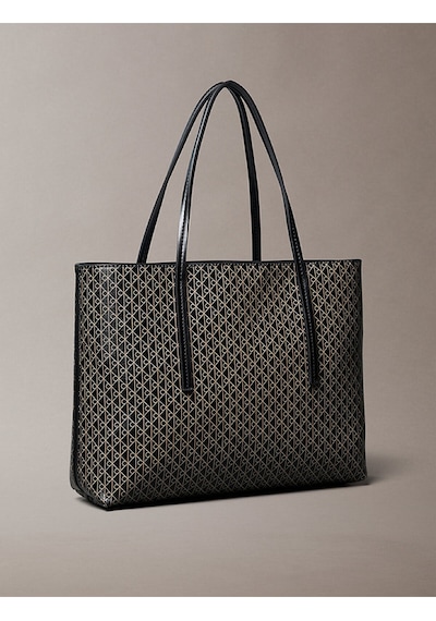 Calvin Klein Emblem Aop Small Tote Kadın Siyah Çanta-9167 Siyah