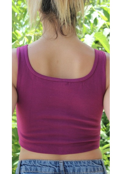 Afri Kadın Bordo Basic Ribana Atlet Crop Likralı Spor Üst Bordo