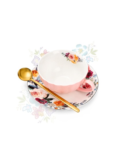 2'li Çay Fincanı Ve Tabağı Seti, 8oz Altın Süslemeli Ve Kaşıklı Çiçekli Çay Bardakları, Porselen İngiliz Kahve Fincanları, Cappuccino Espresso Latte Kupası Parti Doğum Günü Düğün Hediyeleri Çok Renkli 2'li Çay Fincanı Ve Tabağı Seti, 8oz Altın Süslemeli Ve Kaşıklı Çiçekli Çay Bardakları, Porselen İngiliz Kahve Fincanları, Cappuccino Espresso Latte Kupası Parti Doğum Günü Düğün Hediyeleri Çok Renkli