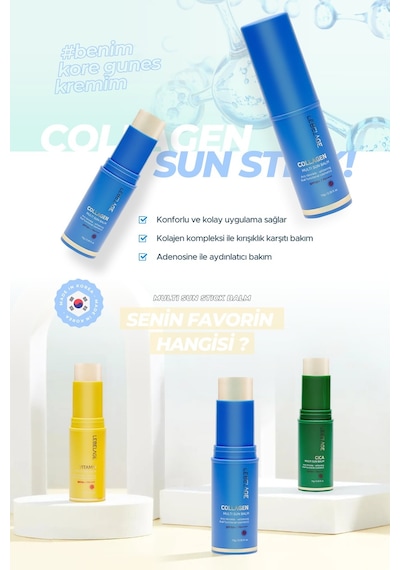 Lebelage Kuru Cilt İçin   Stick Güneş Koruyucu Collagen Sun Balm SPF 50+/PA ++++