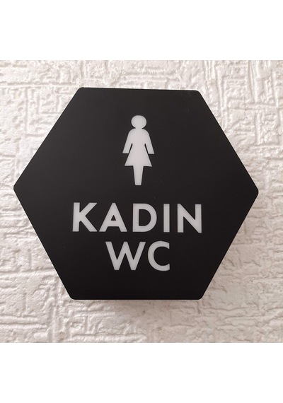 Honeycomb Serisi Işıklı Kadın Wc Yönlendirme Tabelası