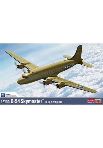 Academy 12652 1/144 Usaaf C-54 Skymaster, Askeri Yolcu Uçağı, Plastik Model Kiti-59174