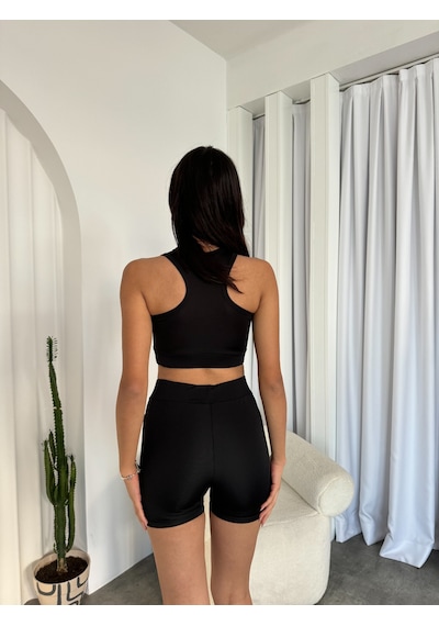 Bcfswimsports Büstiyer Ve Şort Takımlı Sporcu Mayo Siyah