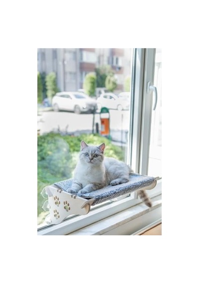 Vantuzlu Gri Kedi Yatağı, X-large