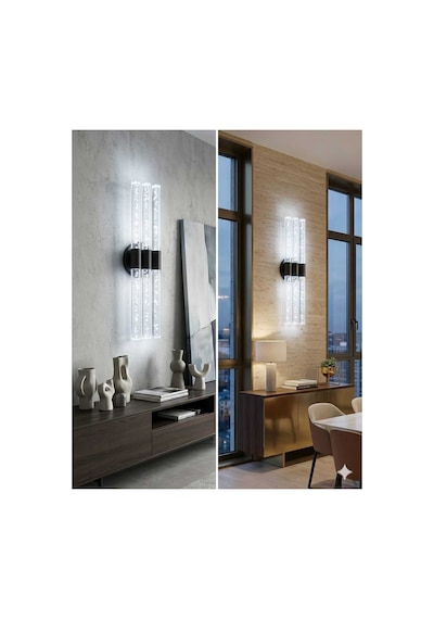 Bubbleflux Trio Large 51 Cm Modern Tasarım Led Aplik - Duvar Lambası - Siyah - Elektrikli - Beyaz Led Siyah Elektrikli Trio