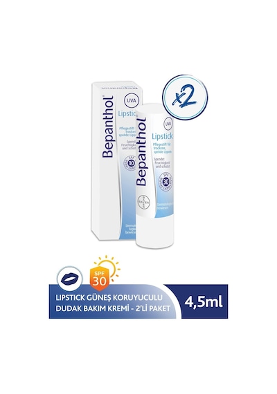 Bepanthol Lipstick Güneş Koruyucu Dudak Bakım Kremi 2 x 4.5 G