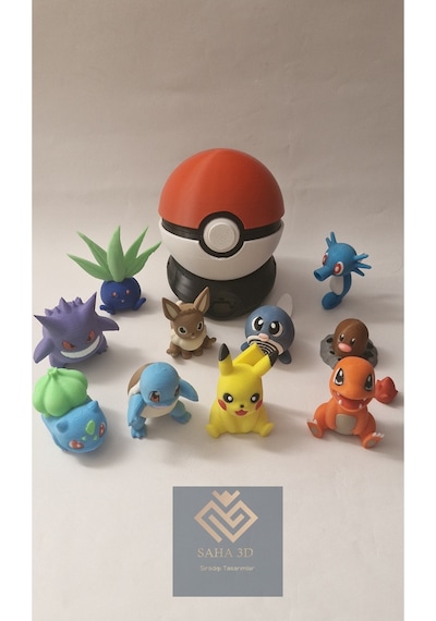 10'lu Pokemon Seti Ve 1 Adet Poke Topu No:1