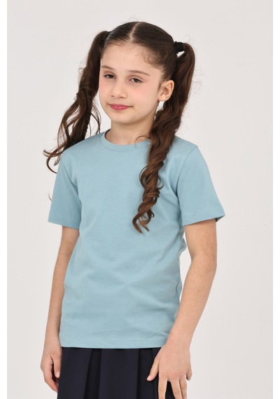 Erdem Kıds Kız Çocuk Düz Baskısız Kısa Kol Basic Casual-okul T-shirt Mint Yeşili Mint Yeşili