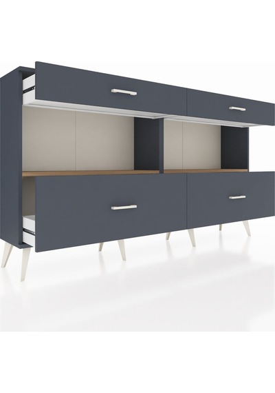 Arges Konsol 2 Raflı 4 Çekmeceli 176x30x99 Antrasit-çam/antrasit Antrasit-çam/antrasit Arges Konsol 2 Raflı 4 Çekmeceli 176x30x99 Antrasit-çam/antrasit Antrasit-çam/antrasit