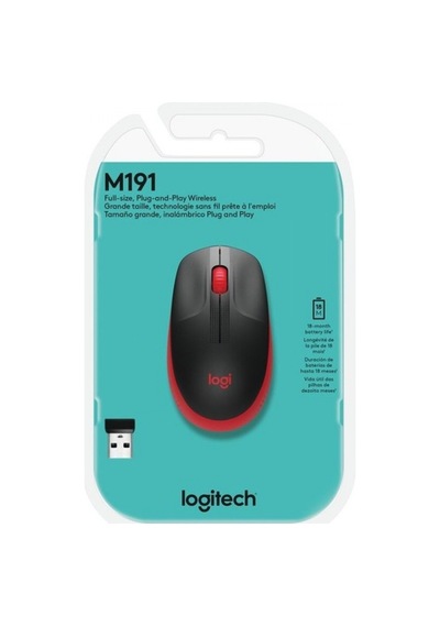 LOGITECH M191 KABLOSUZ 1000 DPI KIRMIZI MOUS   910-005910