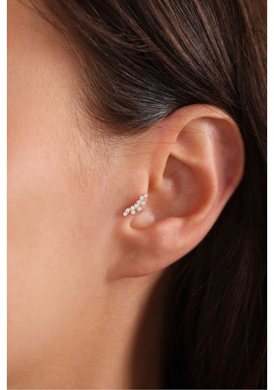 14 Ayar Altın Taşlı Sunny Tragus Küpe