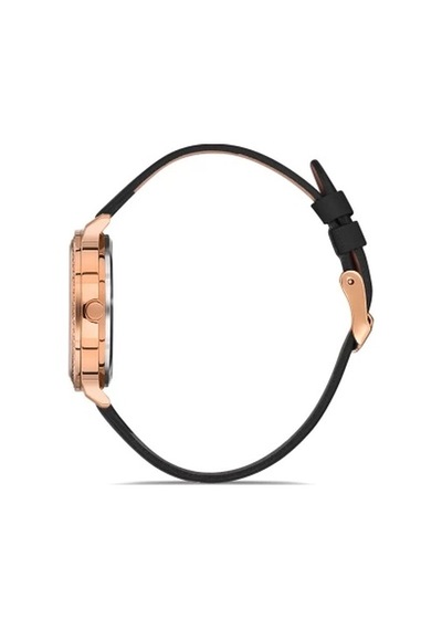 Ferro Siyah Deri Kordon Kadın Kol Saati Fl21242b-r Rose Gold