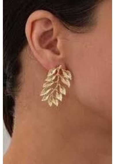 Kadın Özel Tasarım Yaprak Model Küpe Zyn4-5069 Altın